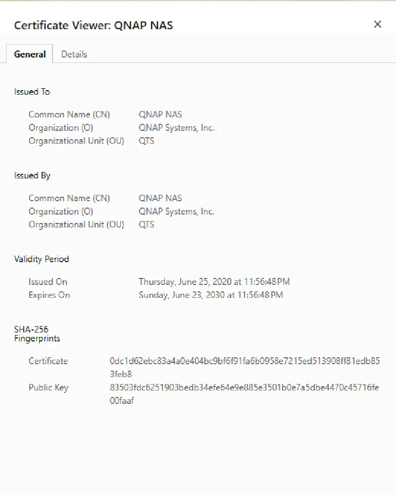 QNAP&rsquo;s Self-Signed Certificate